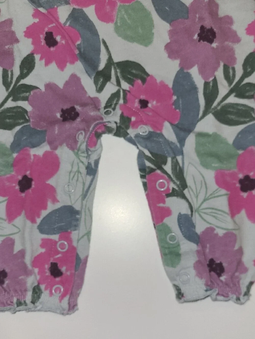 Carter's Pink & Purple Floral Footed One-Piece Size 6 Months